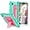 Green/Pink+2 PC Glass Screen Protector, variant on FIEWESEY for TCL Tab 8 V/Tab 8 SE (6048E) Tablet Case Soft Silicone Rubber Heavy Duty Hybrid Had Back Shell Protection Shockproof Kids Friendly with Built in Stand Shoulder Strap (Black+Black)