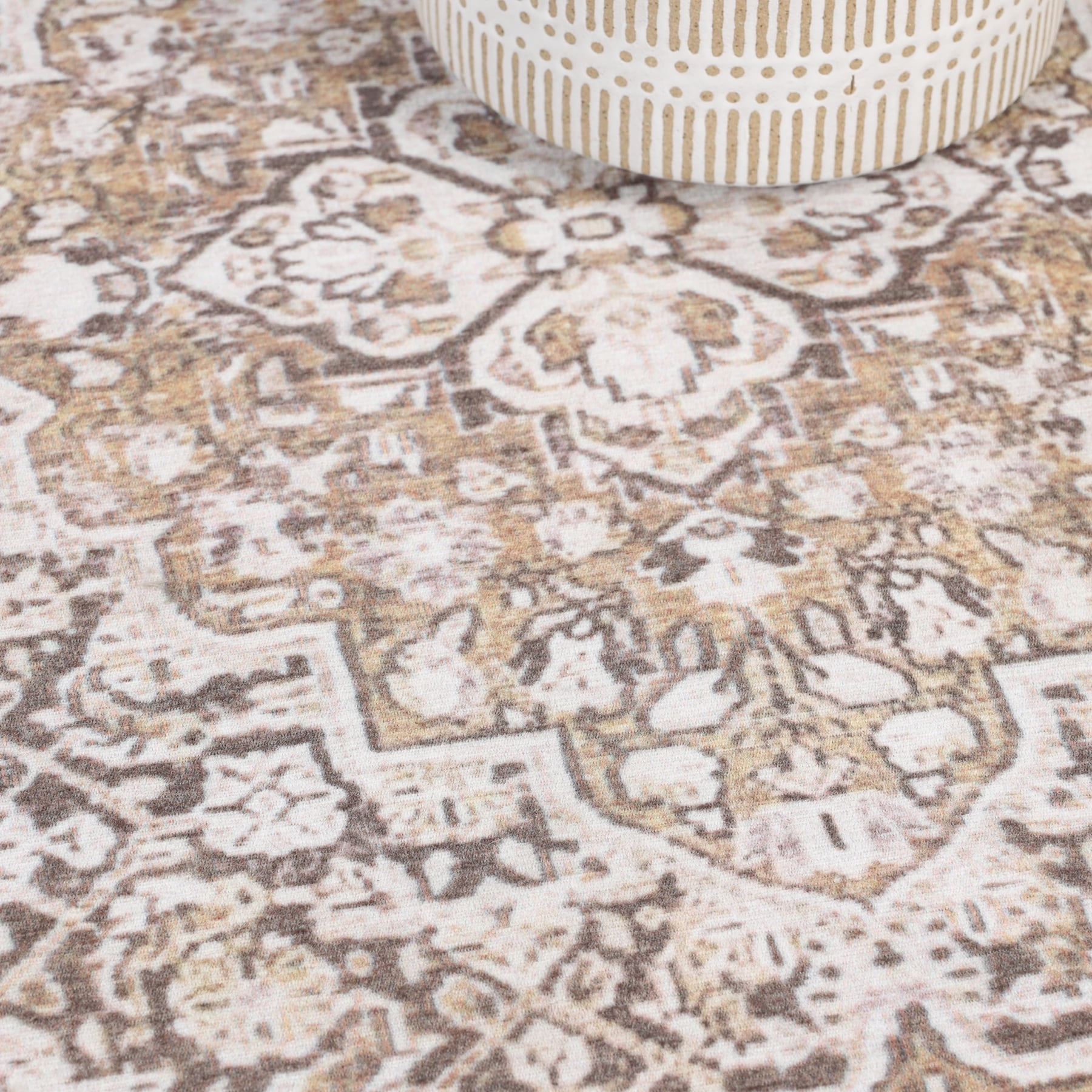 Superior Elodi Geometric Floral Indoor Area Rug,9' x 12', Mossy Gold