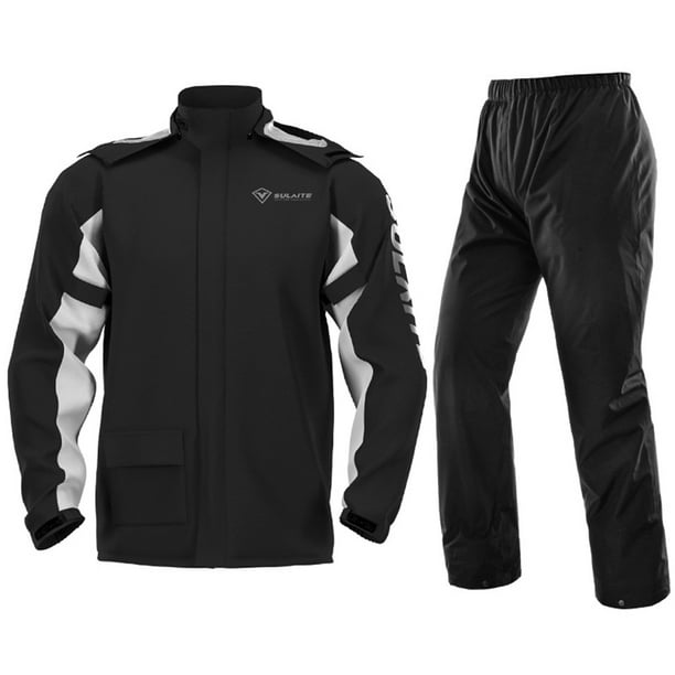 SULAITE Traje de lluvia para motocicleta Conjunto impermeable de 2 piezas Chubasquero + Pantalones (L) Tmvgtek Accesorios para autos y motos