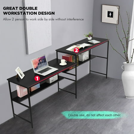 

Raeneomay Wardrobe Sales Clearance New Sit + Stand Table Double Workstation with Storage Large Dual Work Table