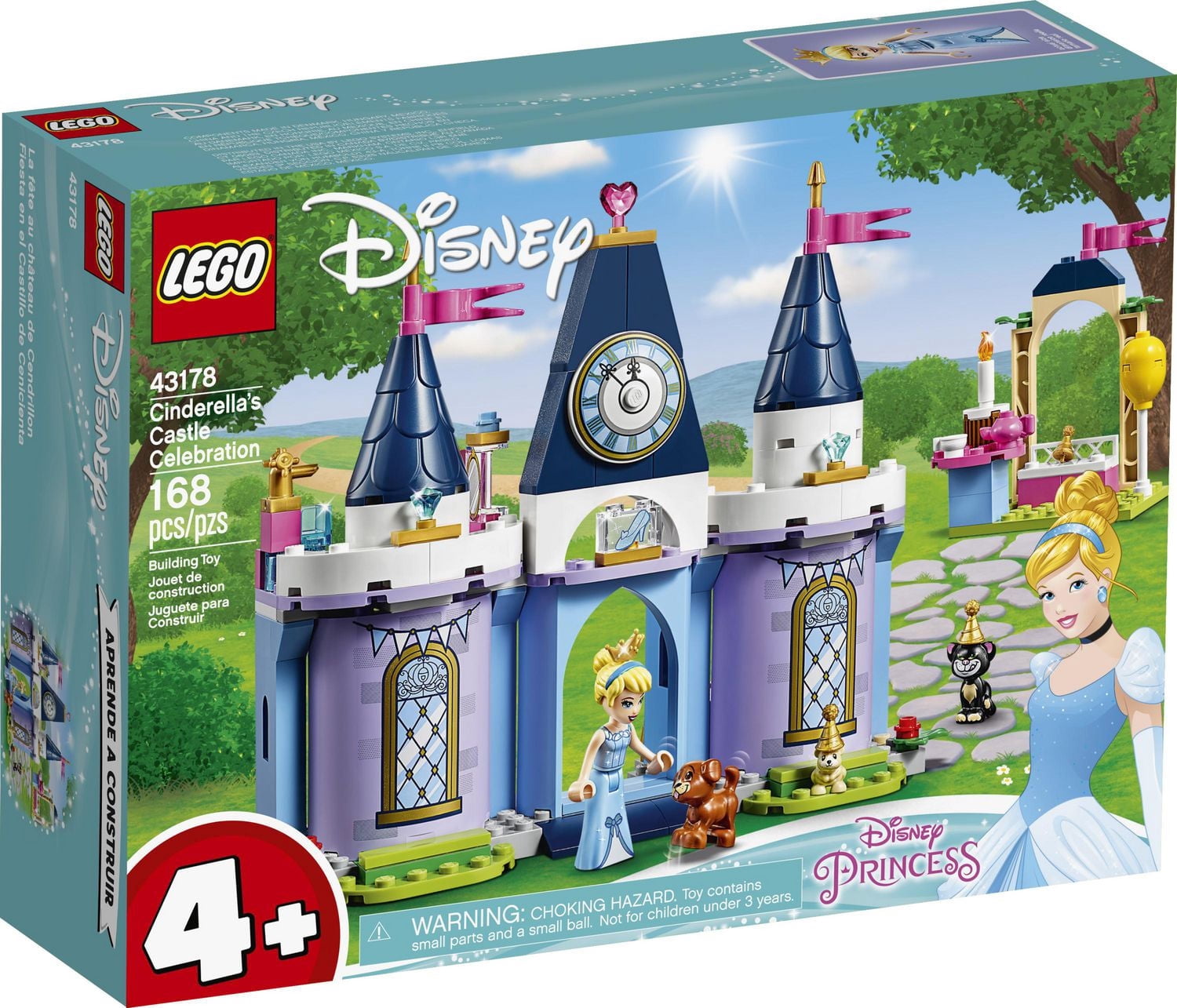 LEGO Disney Cinderella’s Castle Celebration 43178 Cinderella Toy Building Kit (168 Pieces)