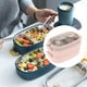 thumbnail image 3 of Caja Bento portátil de japonés a prueba de fugas perfecl de acero inoxidable para niños y adultos 2 capas de rosa Caja de almuerzo, 3 of 8