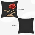 thumbnail image 6 of Set of 2 18x18in Throw Pillow Covers with Vibrant Red Rose Design on Dark Background Perfect for Couch Bed or Car Decor, 6 of 8