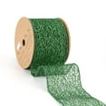 thumbnail image 2 of LaRibbons 3" Mesh Wired Ribbon | Green | 10 Yard Roll, 2 of 6