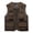 01 Coffee, variant on Lightweight Fishing Vest for Women Breathable Fishnet Liner Loose Zip V Neck Photography Jackets with Multi-Pockets