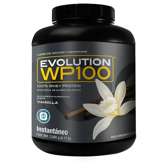 EVOLUTION. Proteína de Suero de Leche, WP100, Whey Protein, 2800 Gramos (Sabor Vainilla)