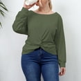 thumbnail image 4 of Plus Size Tops for Women Trendy Round Neck Long Sleeve T Shirts Casual Loose Comfy Ladies Going out Blouse Tees, 4 of 7