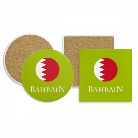 

Bahrain Asian Flag Persian Gulf Coaster Cup Mug Holder Absorbent Stone Cork Base Set