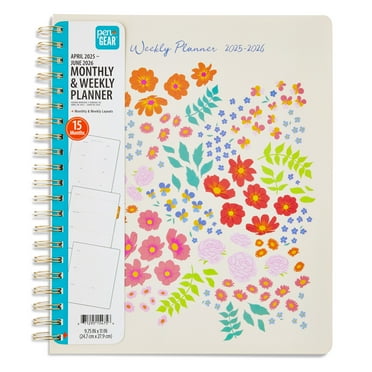Pen+Gear Monthly Large ( 9.75" x 11") Planner Garden Floral 15 Month April 2025-June 2026