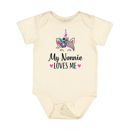 

Inktastic My Nonnie Loves Me Unicorn Gift Baby Girl Bodysuit