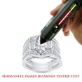 thumbnail image 4 of Marquise & Round Cut Lab Created Moissanite Diamond Engagement Wedding Bridal Ring Set In 14K White Gold Over Sterling Silver(Color G-H,Clarity VVS1,3.00Cttw)-6.5, 4 of 6
