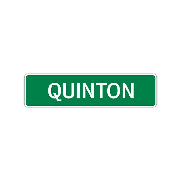 Quinton Boys Children Name Letter Printed Plaque Decoration Label Indoor Outdoor Unique Wall Novelty Aluminum Metal Sign 4"x13.5"