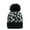 Black, variant on Women Fashion Loose Leopard Print Wool Knit Hat Warm Windproof Big Beret Orange