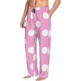 thumbnail image 6 of Zufioo Pink And White Polka Dot Mens Pajama Pants Sleep & Lounge Pants Sleepwear Pants(Available in Big & Tall)-Medium, 6 of 6