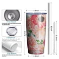 thumbnail image 6 of Colorful Rose Flowers 20oz Tumbler Stainless Steel Double Wall Vacuum Insulated Coffee Mug Travel Cups for Wife Mom Daughter Sister Friend Coworker, Metal Straws and Brush, 6 of 7