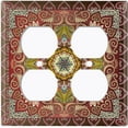 thumbnail image 5 of Metal Light Switch Plate Cover Elegant Green Mandala Flower Tile Pattern TIL064, 5 of 24