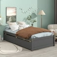 thumbnail image 3 of SYNGAR Gray Wood Storage Bed Twin Bed Frame, Twin Size Platform Bed with Solid Slats and Drawers, No Box Spring Needed, 3 of 7
