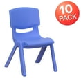 thumbnail image 3 of Flash Furniture Whitney 20"H Plastic Stackable School Chairs for Kids Ages 2-4, Set of 10, Blue, 3 of 15