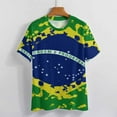 thumbnail image 3 of Brazil Flag Splash Art Women's Short Sleeve Tops Casual Blouses T Shirt, 3 of 6
