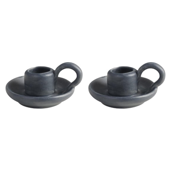 Esquirla 2 Pieces Ceramic Candle Holders Decorative Candleholders Unique Design Candlesticks for Office Dinner Room Party Housewarming Blue