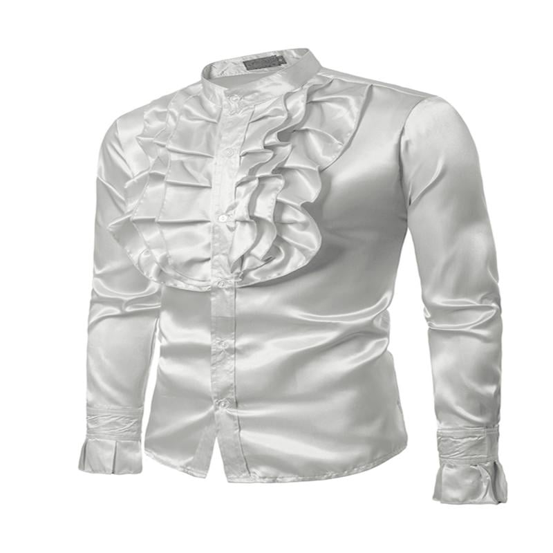 Dress shirt with ruffles cheap