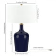 thumbnail image 2 of Evelyn&Zoe Sebago 25" Tall Table Lamp with Fabric Shade, Navy Blue/White, 2 of 6