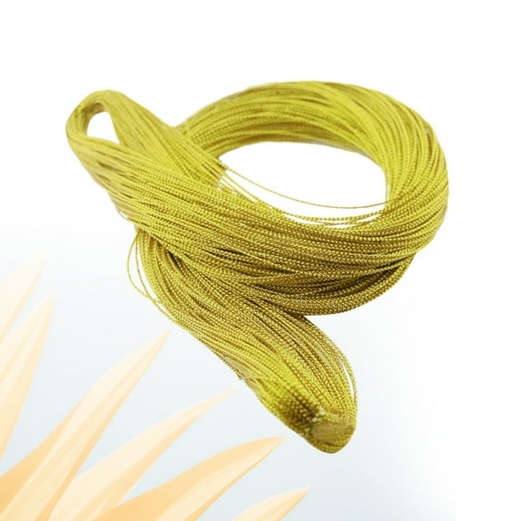 WRISTBIQUE 1Set Twine String For Beading Necklace Making Light Gold Yellow
