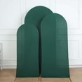 thumbnail image 6 of SAZYY Set of 3 Matte Hunter Emerald Green Spandex Fitted Wedding Arch Covers for 5ft, 6ft & 7ft Round Top Chiara Backdrop Stands | Stretchable Fabric Arch Wraps, Hunter Green, 6 of 8