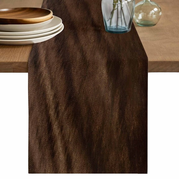 Table Runner 72 Inches Long for Kitchen Dining, Rustic Wood Dresser Scarf Farmhouse, Dining Table Decorations for Wedding/Parties, Brown Wooden Planks Farmhouse Vintage 14 x 72 In