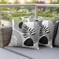 thumbnail image 6 of 2 Pack Outdoor Waterproof Throw Pillows, Bohemian Arch Abstract Geometric Decorative Square Pillow Case Patio Pillows for Chair Couch Sofa 16x16in, 6 of 9
