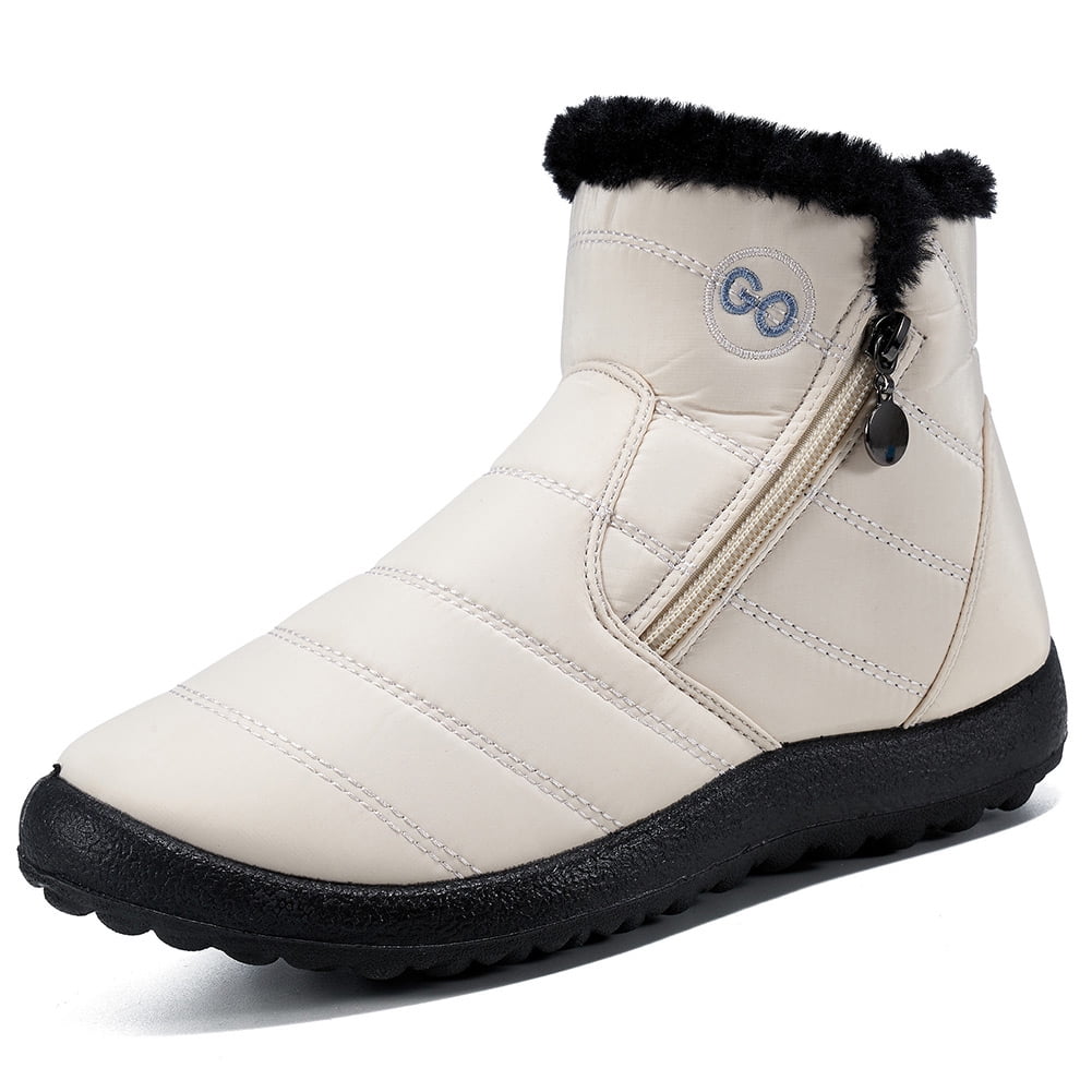 Almusen Womens Snow Winter Boots Slip On Waterproof Ankle Women Boots ...