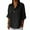 Black, variant on Womens Collared Casual Tops Fashion Ladies 3/4 Sleeve Solid Single Button Shirts Placket Breathable Blouse