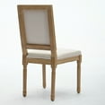 thumbnail image 6 of ,French Style Solid Wood Frame Antique Painting Linen Fabric Rattan Back Dining Chair,Set of 2,Cream,Beige, 6 of 22