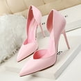 thumbnail image 3 of Zapatos de tacón alto para mujer, edición coreana, sencillos, sexys, ajustados, para discoteca, con punta puntiaguda y huecos, 3 of 4