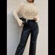 thumbnail image 5 of Blusas de Encaje para Mujer, Blusas Transparentes de Larga para Mujer, Blusas Informales Elegantes. Albaricoque XL, 5 of 9