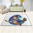 thumbnail image 2 of Dreamtimes Halloween Witch Cute Area Rug 72x48in Funny Star Broom Non-Slip Floor Carpet Comfort Floor Mats Decor for Indoor Living Dining Room and Bedroom Area, 2 of 7