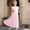 Pink, variant on Girls Sleeveless Flower Girl Dress, Solid Color A-Line Ruffle Shoulder Dress for Junior Bridesmaid, First Communion and Birthday Party Occasions Blue 160