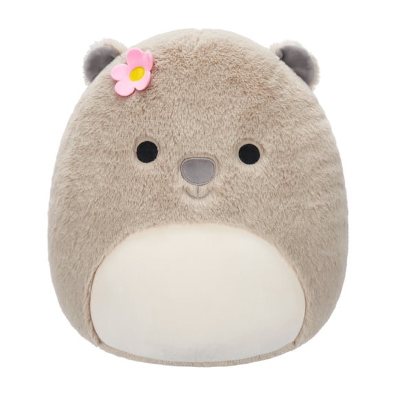 Squishmallows FuzzAMallow Official 12 inch Wesley the Grey Wombat With Fuzzy Belly - Child's Ultra Soft Plush Toy