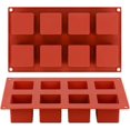 thumbnail image 1 of Molde de silicona cuadrado 3D de Joersh> 2 & quot; X 2 & quot; X 2 & quot; Molde para hornear pasteles de mousse cuadrados, moldes para postres para tarta de queso/gelatina/brownie/jabón/vela (8 cavid Afortunado Sencillez, 1 of 4