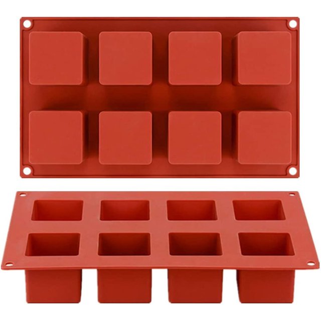 Molde de silicona cuadrado 3D de Joersh> 2 & quot; X 2 & quot; X 2 & quot; Molde para hornear pasteles de mousse cuadrados, moldes para postres para tarta de queso/gelatina/brownie/jabón/vela (8 cavid Afortunado Sencillez