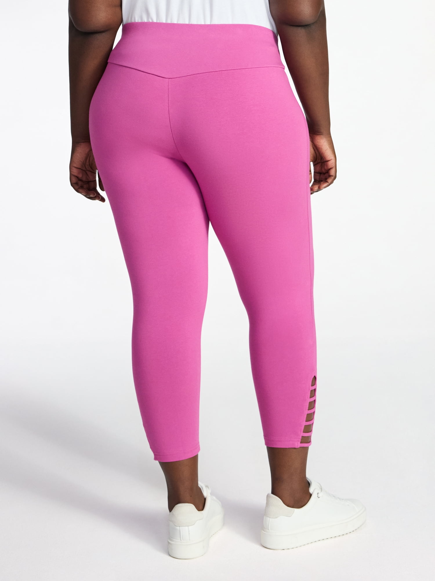 Terra & Sky Women's Plus Size Capri Ladder Leggings, 22" Inseam, Sizes 0X-5X