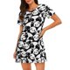 thumbnail image 1 of Balery Seamless Pattern Cute Panda Camisón de manga corta con cuello redondo para mujer, cómodo y elegante., 1 of 6