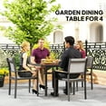 thumbnail image 3 of CoSoTower Square Outdoor Dining Table for 4 with Aluminum Steel Frame, Black, 3 of 7