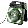 thumbnail image 1 of Wweixi Portable Foldable Mini Fan Light For Camping Fishing Hiking Equipped Solar Panel For Photoelectric Military Green, 1 of 6