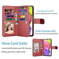 thumbnail image 2 of 6.5" Galaxy A03S 5G Wallet Case, Samsung Galaxy A03S 5G 2021 PU Leather Case, Njjex Luxury PU Leather 9 Card Slots Holder Carrying Folio Flip Cover Kickstand & Hand Strap, 2 of 5