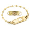 thumbnail image 1 of MedicEngraved Yellow Gold Stainless Steel Custom Medical Alert Bracelet - 5mm Heart Link, 1 of 7