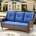 thumbnail image 3 of Bellefurn Patio 3 Seater Sofa Wicker Outdoor Couch,Patio Furniture Sofa with Thick Cushions for Outdoor,Backyard,Porch, 3 of 10