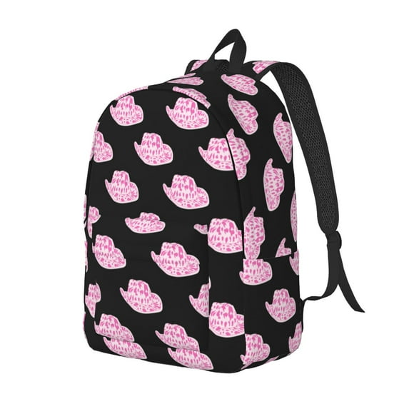 Disketp Cowboy Hat Mochila de Lona Estampada, Mochila Escolar de Viaje Ligera para Estudiantes y Portátil-Small