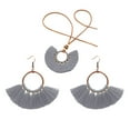 thumbnail image 2 of Xinyolin Bohemian Round Pendant Fringe Tassel Rope Necklace Earrings Women's Jewelry Set, 2 of 6