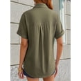 thumbnail image 3 of MOYIKO Womens Button Down Shirts Short Sleeve Shirt Collared Casual Work Blouses Summer Tops with Pockets, 3 of 7